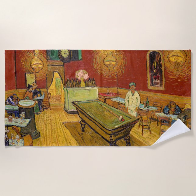 Vincent van Gogh - The Night Cafe Beach Towel (Front)