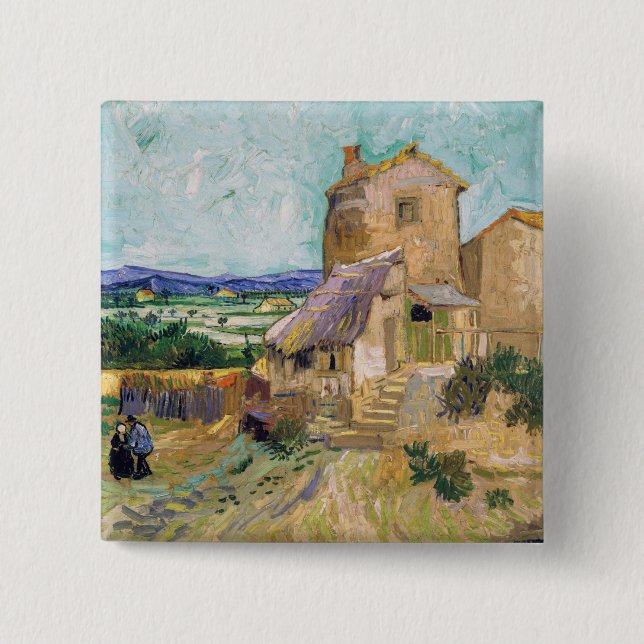 Vincent van Gogh - The Old Mill 2 Inch Square Button (Front)