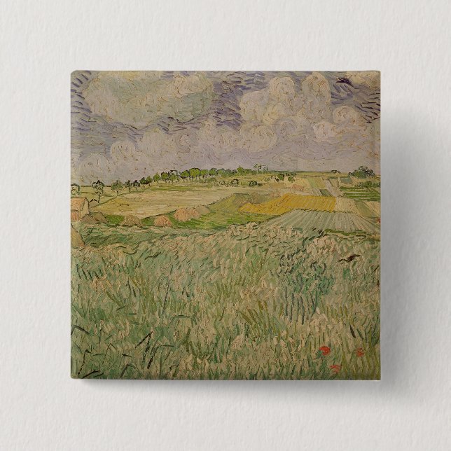 Vincent van Gogh | The Plain at Auvers, 1890 2 Inch Square Button (Front)