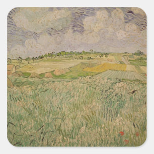Vincent van Gogh The Plain at Auvers, 1890 Square Sticker
