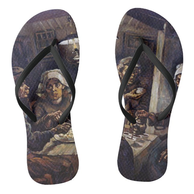 Vincent Van Gogh The Potato Eaters Fine Art Flip Flops (Footbed)