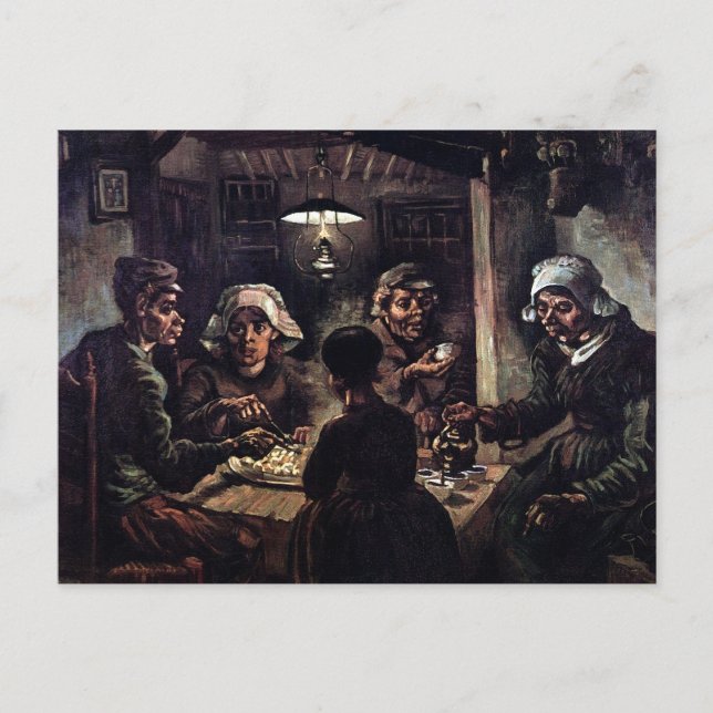 Vincent Van Gogh - The Potato Eaters Fine Art Postcard (Front)