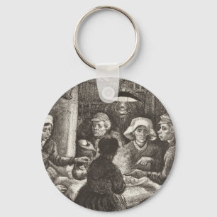 Vincent Van Gogh The Potato Eaters lithograph Keychain