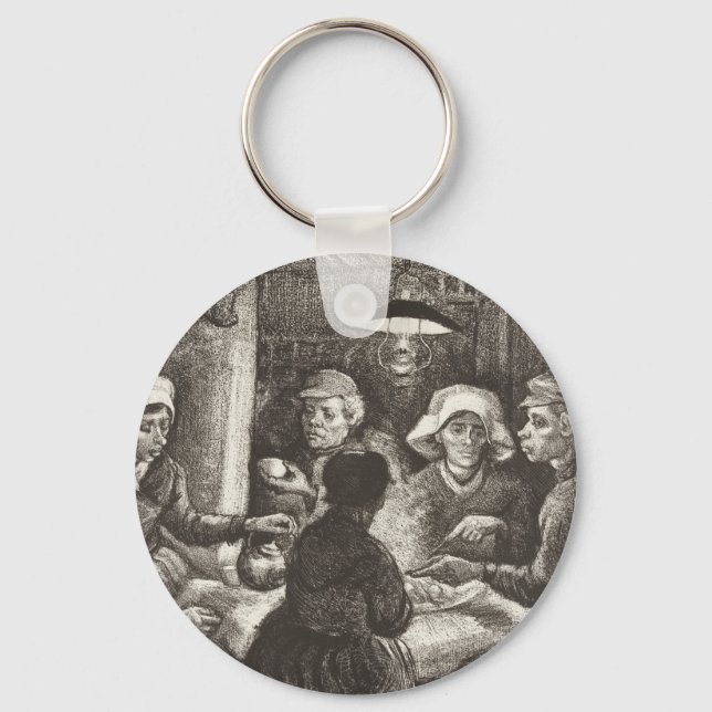 Vincent Van Gogh The Potato Eaters lithograph Keychain (Front)