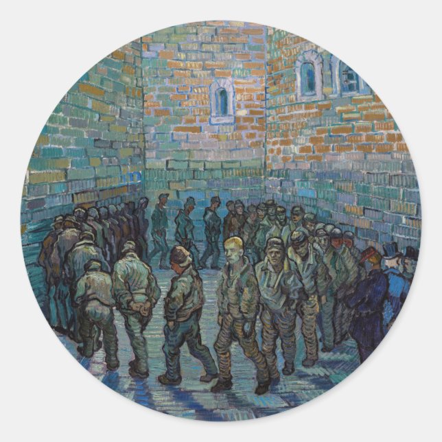 Vincent van Gogh - The Prison Courtyard Classic Round Sticker (Front)