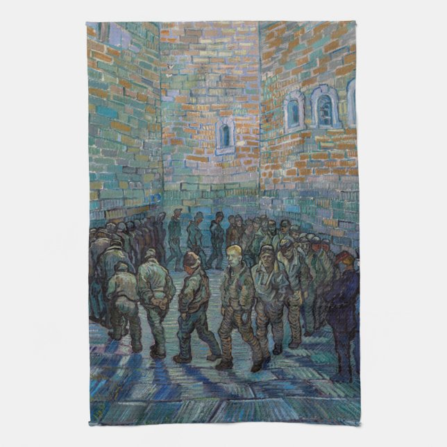 Vincent van Gogh - The Prison Courtyard Kitchen Towel (Vertical)