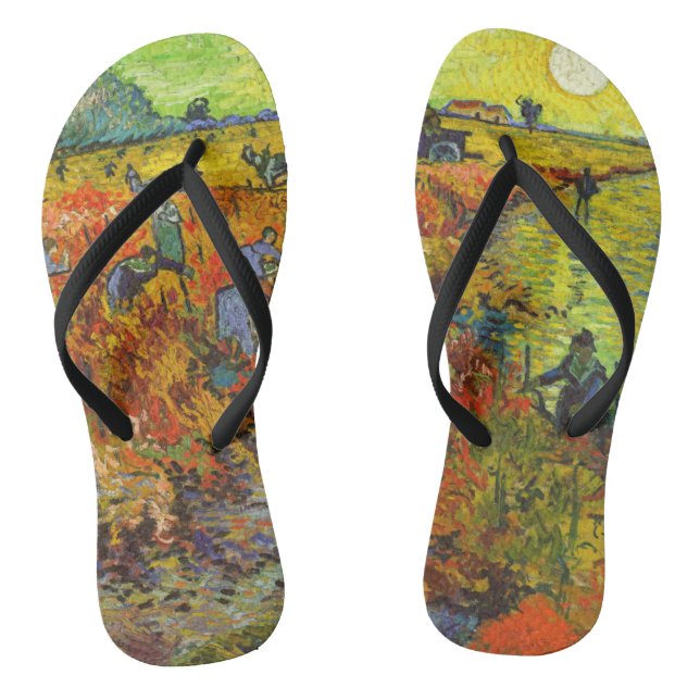 Vincent van Gogh - The Red Vineyard Flip Flops (Footbed)