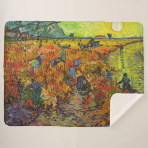 Vincent van Gogh - The Red Vineyard Sherpa Blanket