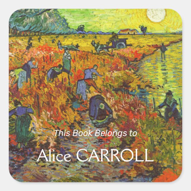 Vincent van Gogh - The Red Vineyard Square Sticker (Front)