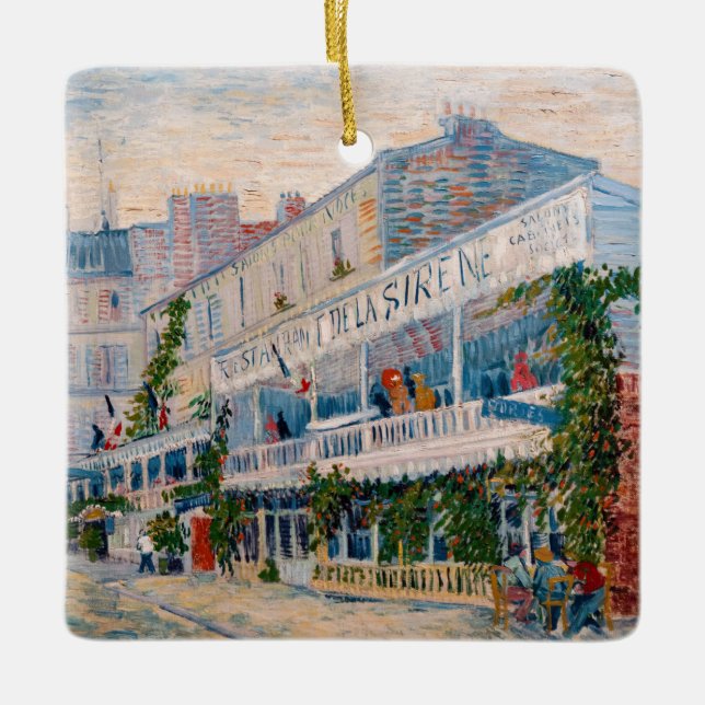 Vincent van Gogh - The Restaurant de la Sirene Ceramic Ornament (Front)