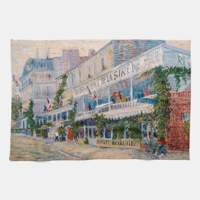 Vincent van Gogh - The Restaurant de la Sirene Kitchen Towel (Horizontal)