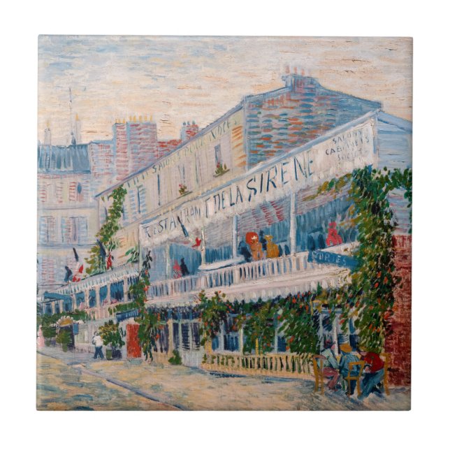 Vincent van Gogh - The Restaurant de la Sirene Tile (Front)