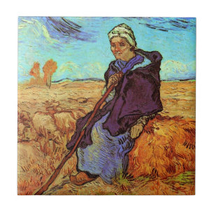 Vincent Van Gogh - The Shepherdess (after Millet) Tile