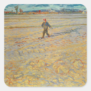 Vincent van Gogh   The Sower, 1888 Square Sticker