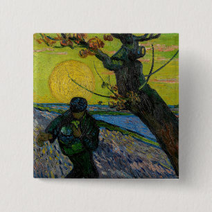 Vincent van Gogh - The Sower 2 Inch Square Button