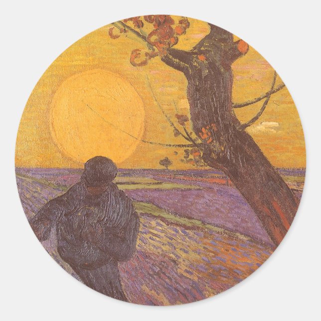 Vincent van Gogh - The Sower Classic Round Sticker (Front)