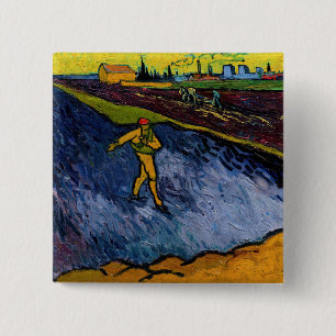 Vincent van Gogh - The Sower: Outskirts of Arles 2 Inch Square Button