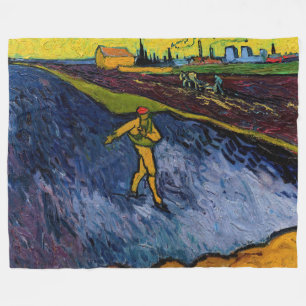 Vincent van Gogh - The Sower: Outskirts of Arles Fleece Blanket
