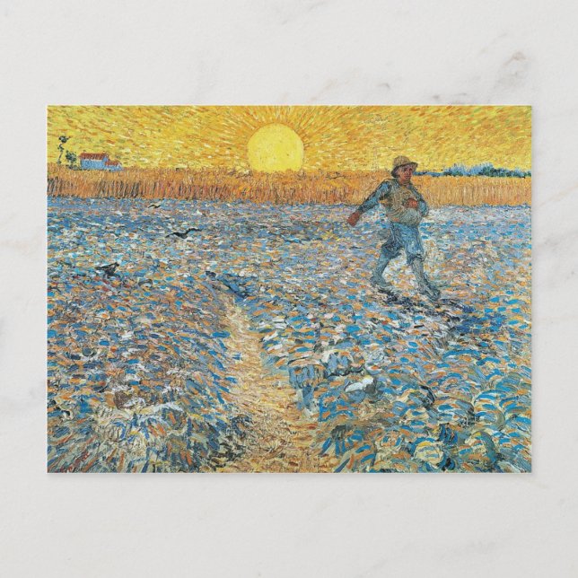 Vincent Van Gogh The Sower Painting Art Postcard (Front)