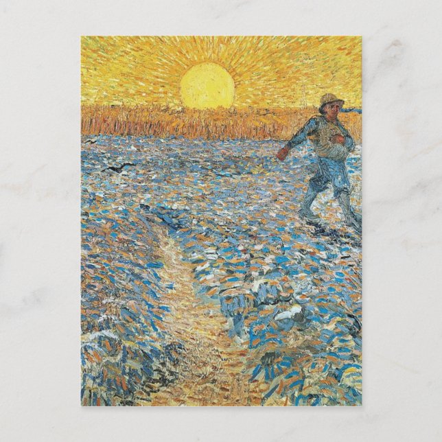Vincent Van Gogh The Sower Painting Art Postcard (Front)