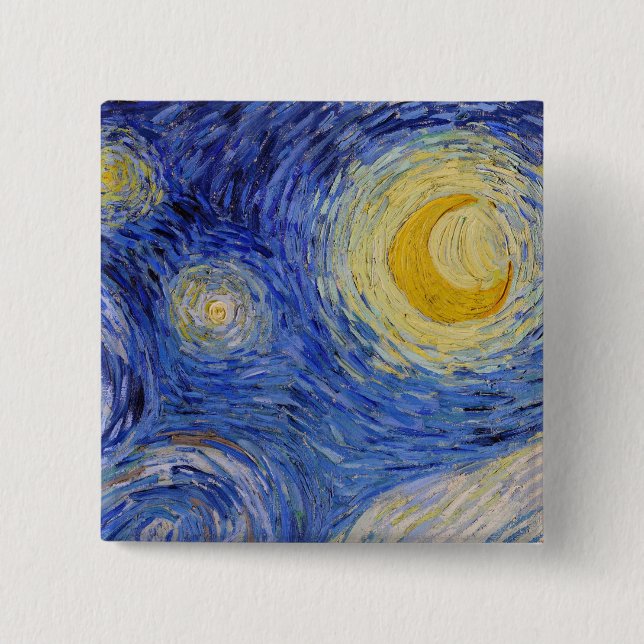 Vincent Van Gogh - The Starry night 2 Inch Square Button (Front)