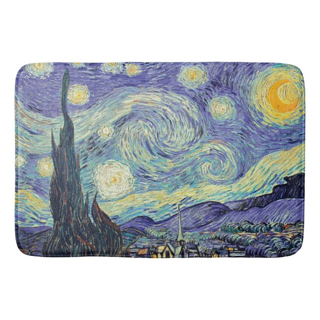 Vincent Van Gogh/ The Starry Night    Bath Mat (Front)