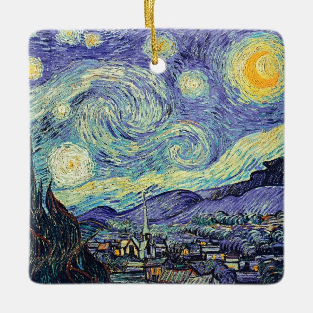 Vincent Van Gogh The Starry Night   Ceramic Ornament (Front)