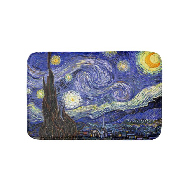 Vincent Van Gogh - The Starry Night Fine Art Bath Mat (Front)