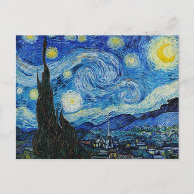 Vincent Van Gogh The Starry Night Fine Art Holiday Postcard (Front)