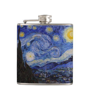 Vincent Van Gogh - The Starry night Hip Flask