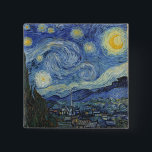 Vincent van Gogh | The Starry Night, June 1889 2 Inch Square Button<br><div class="desc">The Starry Night,  June 1889 (oil on canvas),  Gogh,  Vincent van (1853-90) / Museum of Modern Art,  New York,  USA / The Bridgeman Art Library | Image Collection Number: XOS702746</div>