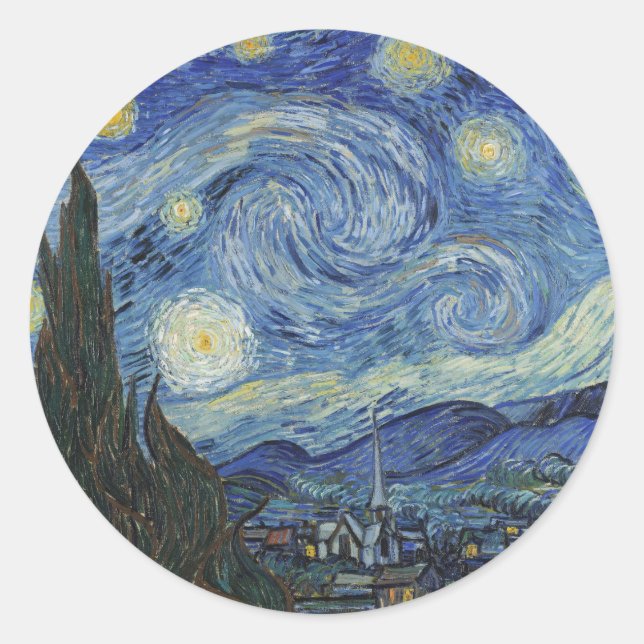 Vincent van Gogh | The Starry Night, June 1889 Classic Round Sticker (Front)