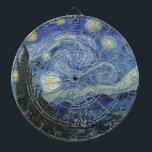 Vincent van Gogh | The Starry Night, June 1889 Dartboard<br><div class="desc">VAN GOGH->Post-Impressionist, stars, star, nocturne, landscape, church spire, moon, moonlight, tree, sky, cosmic, St, Remy, Provence, French, Saint-Remy, Post-Impressionism, iconic\\The Starry Night,  June 1889 (oil on canvas),  Gogh,  Vincent van (1853-90) / Museum of Modern Art,  New York,  USA / The Bridgeman Art Library | Image Collection Number: XOS702746</div>