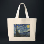 Vincent van Gogh | The Starry Night, June 1889 Large Tote Bag<br><div class="desc">VAN GOGH->Post-Impressionist, stars, star, nocturne, landscape, church spire, moon, moonlight, tree, sky, cosmic, St, Remy, Provence, French, Saint-Remy, Post-Impressionism, iconic\\The Starry Night,  June 1889 (oil on canvas),  Gogh,  Vincent van (1853-90) / Museum of Modern Art,  New York,  USA / The Bridgeman Art Library | Image Collection Number: XOS702746</div>
