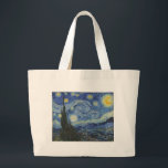 Vincent van Gogh | The Starry Night, June 1889 Large Tote Bag<br><div class="desc">VAN GOGH->Post-Impressionist, stars, star, nocturne, landscape, church spire, moon, moonlight, tree, sky, cosmic, St, Remy, Provence, French, Saint-Remy, Post-Impressionism, iconic\\The Starry Night,  June 1889 (oil on canvas),  Gogh,  Vincent van (1853-90) / Museum of Modern Art,  New York,  USA / The Bridgeman Art Library | Image Collection Number: XOS702746</div>