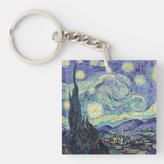 Vincent Van Gogh The Starry Night  Keychain (Front)