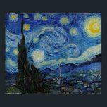 Vincent van Gogh - The Starry Night | Masterpiece Poster<br><div class="desc">Oil on canvas from 1889 - The Starry Night (Dutch: De sterrennacht) is a painting by the Dutch post-impressionist artist Vincent van Gogh. The painting depicts the view outside his sanitorium room window at Saint-Rémy-de-Provence (located in southern France) at night, although it was painted from memory during the day. It...</div>