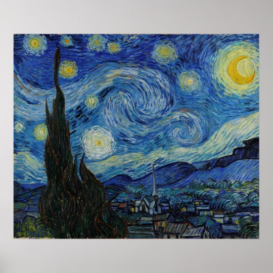 Vincent van Gogh - The Starry Night | Masterpiece Poster | Zazzle.ca