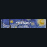 Vincent Van Gogh - The Starry night Nameplate<br><div class="desc">The Starry Night / La nuit etoilee - Vincent Van Gogh in 1889</div>