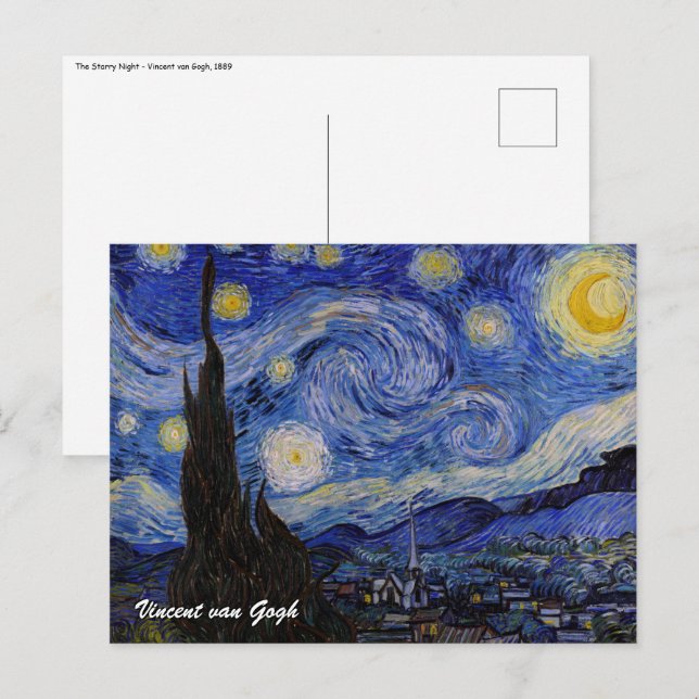 Vincent Van Gogh - The Starry night Postcard (Front/Back)