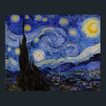 Vincent Van Gogh - The Starry night Poster<br><div class="desc">The Starry Night / La nuit etoilee - Vincent Van Gogh in 1889</div>