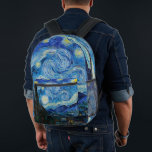 Vincent Van Gogh The Starry Night Printed Backpack<br><div class="desc">Vincent Van Gogh's The Starry Night Detail</div>