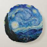 Vincent Van Gogh The Starry Night Round Pillow<br><div class="desc">Vincent Van Gogh's The Starry Night Detail</div>