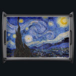 Vincent Van Gogh - The Starry night Serving Tray<br><div class="desc">The Starry Night / La nuit etoilee - Vincent Van Gogh in 1889</div>
