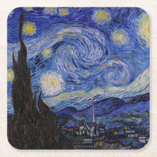 Vincent Van Gogh - The Starry night Square Paper Coaster