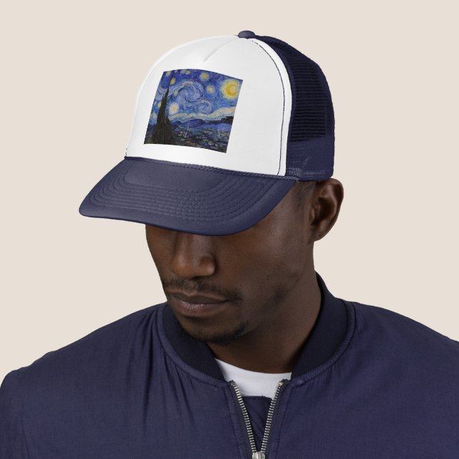 Vincent Van Gogh The Starry night Trucker Hat Zazzle