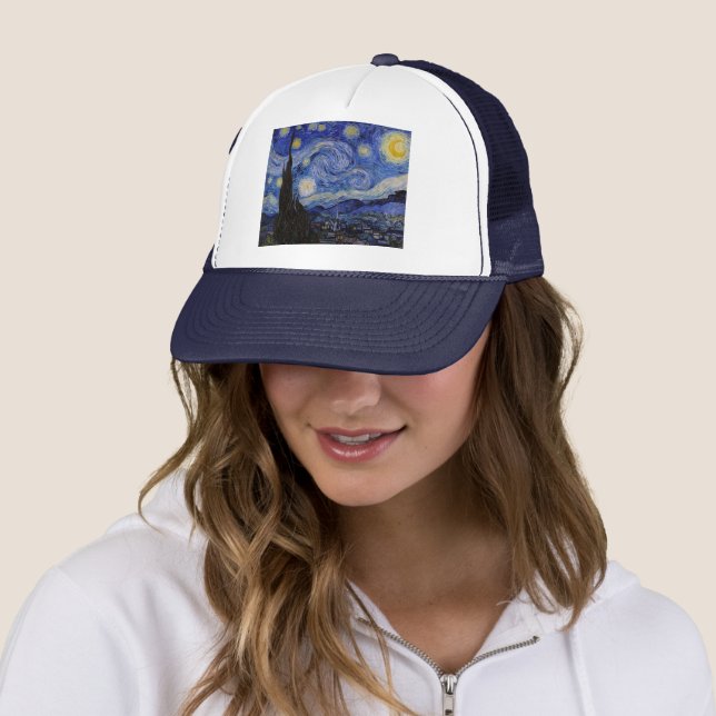 Vincent Van Gogh The Starry night Trucker Hat Zazzle