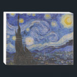 Vincent Van Gogh - The Starry night Wooden Box Sign<br><div class="desc">The Starry Night / La nuit etoilee - Vincent Van Gogh in 1889</div>