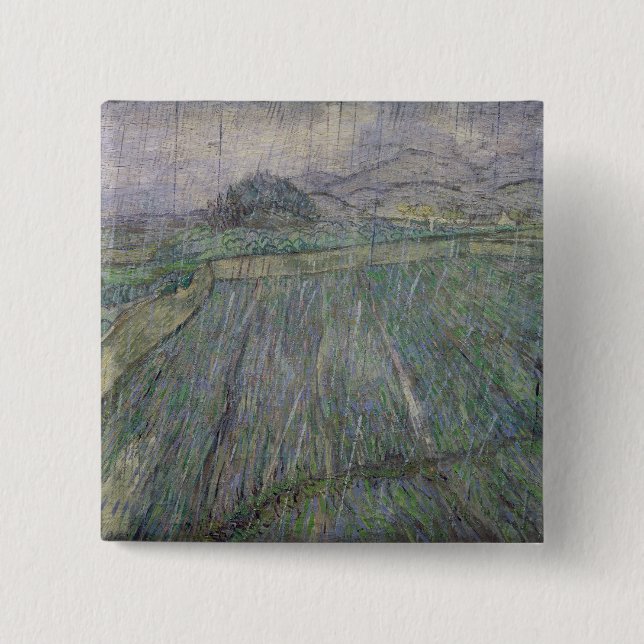 Vincent van Gogh | The Thunder Storm 2 Inch Square Button (Front)