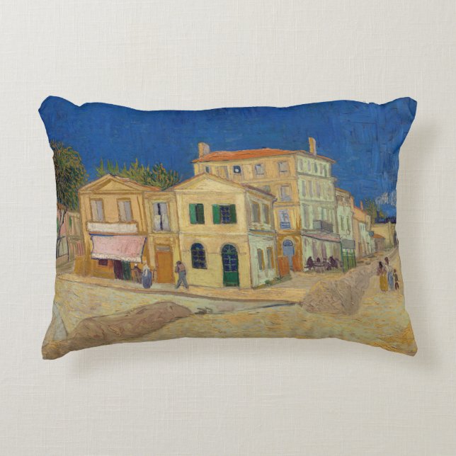 Vincent van Gogh - The Yellow House / The Street Accent Pillow (Front)